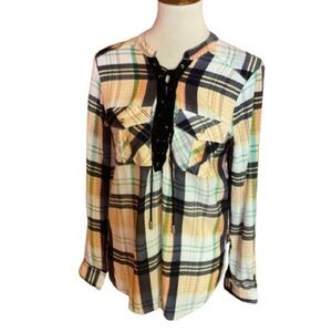 3 for 20 $ bundle Anthropologie entro bright plaid blouse